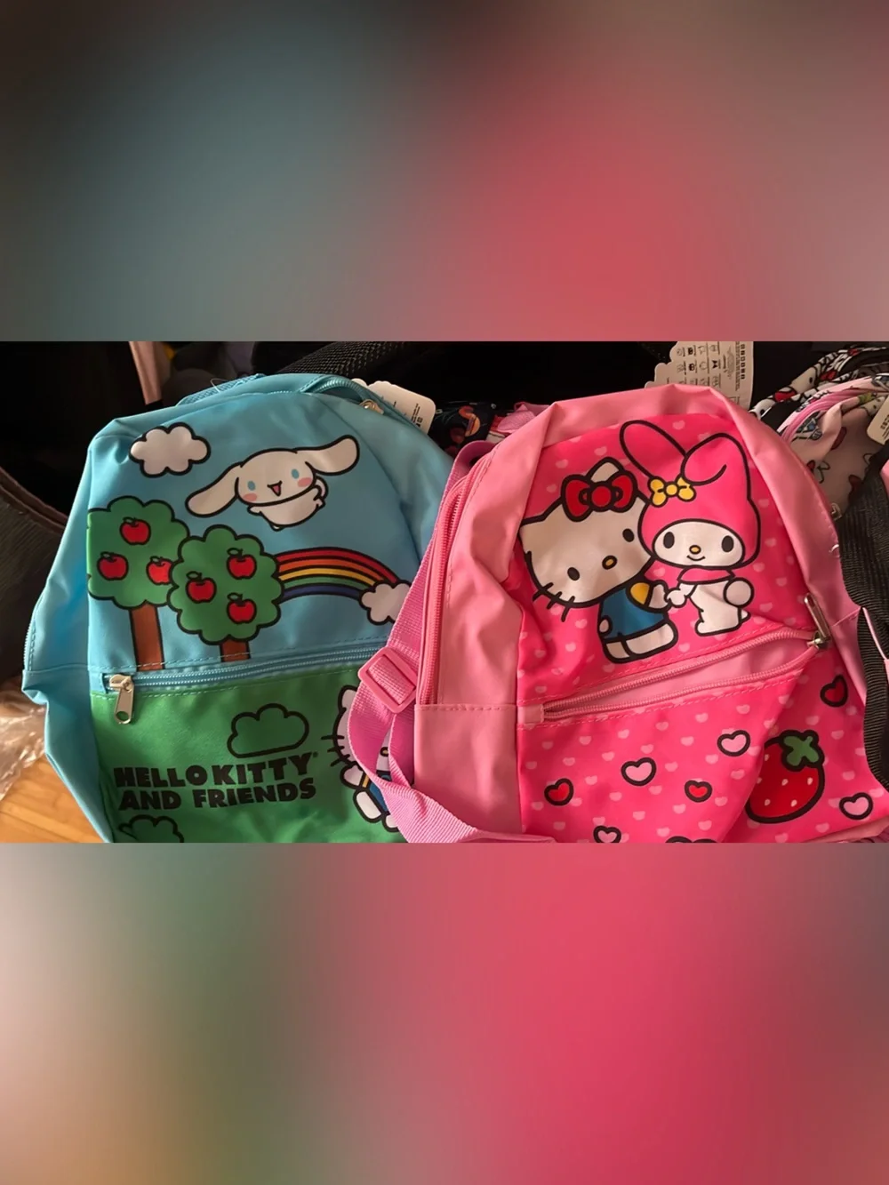 Hello Kitty Pink and Blue Mini Backpack Bundle Set NEW NWT